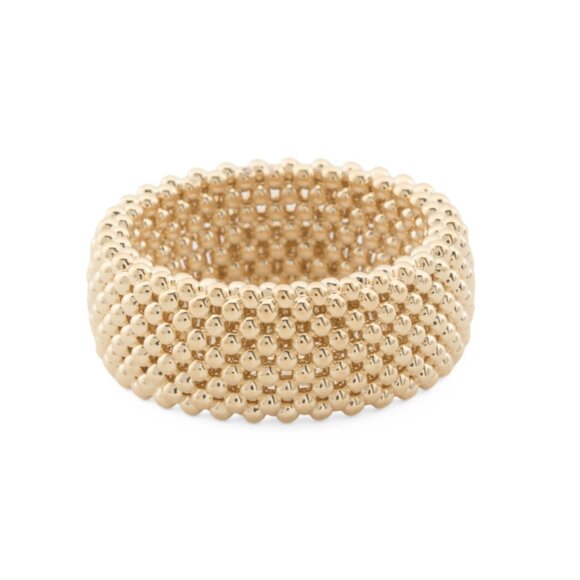 MILOR GOLD Gold Made In Italy 14kt Gold Popcorn Chain Band Ring - Picture 1 of 2